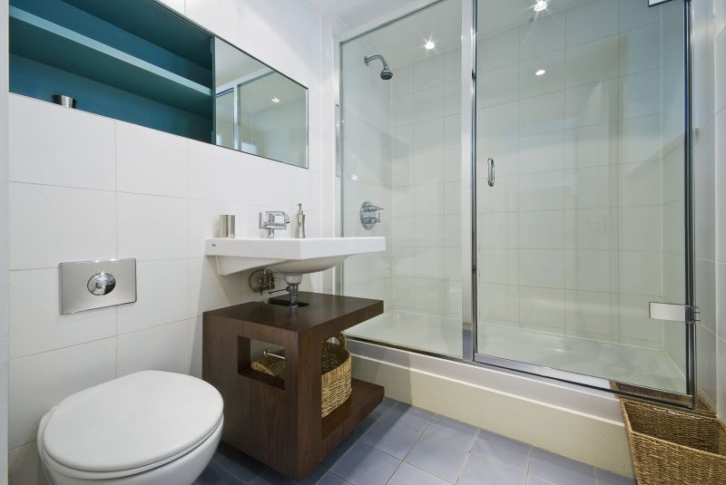 Contemporary Shower with Glass Door